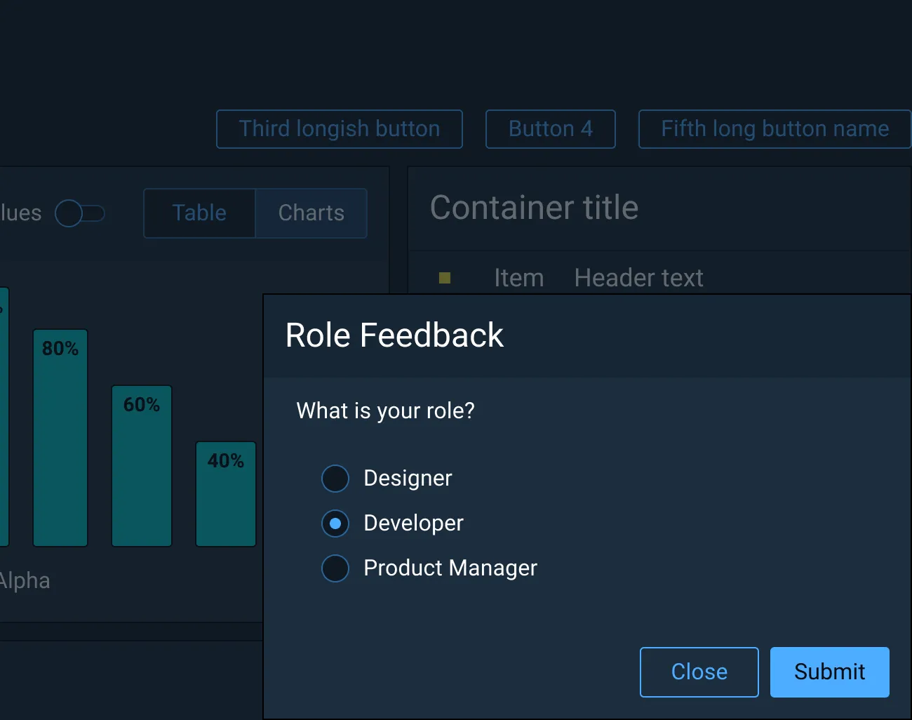 Example of feedback placed in a docked overlay