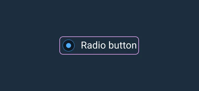 Do: Include the entire component within the focus state for radio buttons and checkboxes.
