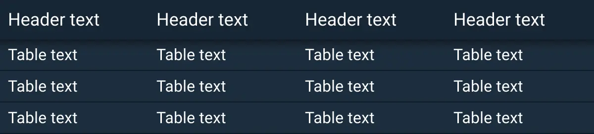 Default Table